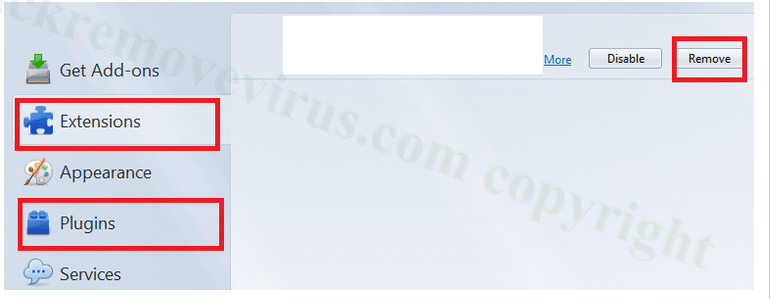 click chọn Disable hoặc Remove