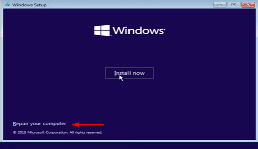 Chọn Repair Your Computer
