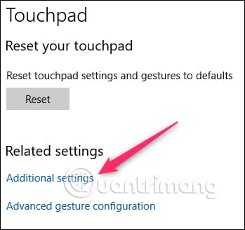 Click vào link Addtional Settings