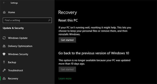 reset-lai-windows-1 Nhấp vào nút Get started