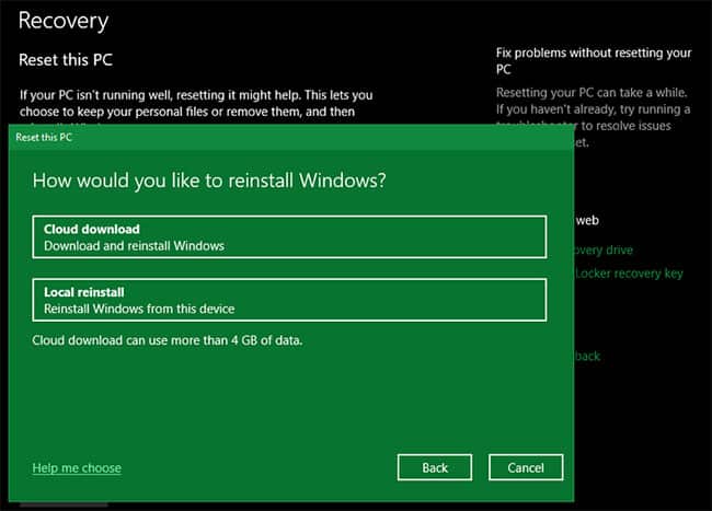 reset-lai-windows-3 Cloud Download hay Local Reinstall?