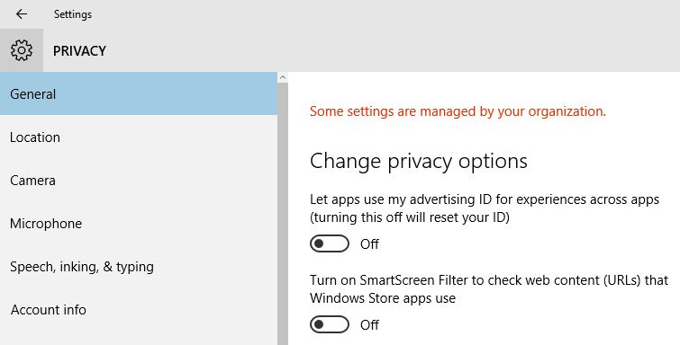 Tắt Smart Screen Filter