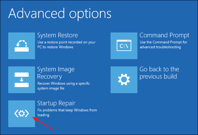 Chọn Startup Repair