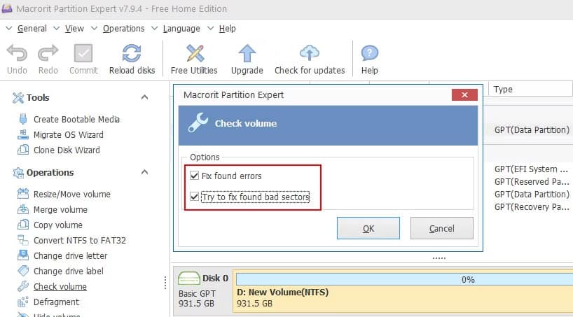 su-co-repairing-disk-errors-6 Trình kiểm tra volume Macrorit Partition Expert