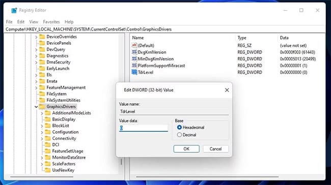 sua-loi-0x887a0006-dxgi-error-device-hung-12 Nhấp đúp vào TdrLevel