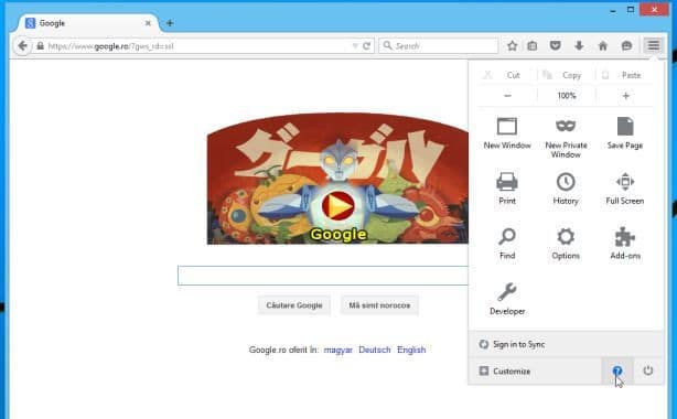 Mở trình duyệt Firefox