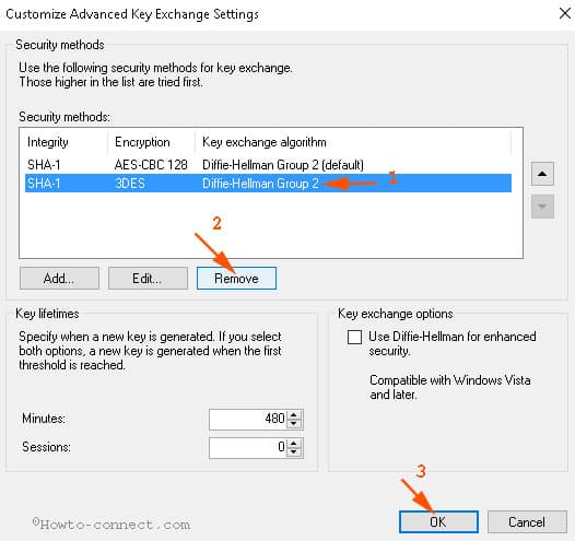 Tại cột Encryption rồi click chọn Remove