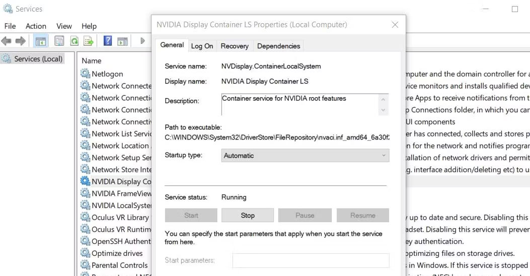 sua-loi-access-denied-nvidia-control-panel-4 Service NVIDIA Display Container