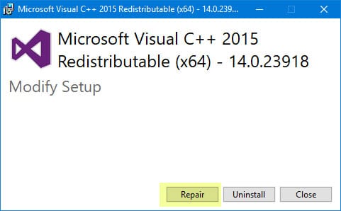 sua-loi-api-ms-win-crt-runtime-l1-1-0-dll-is-missing-1 Sửa chữa gói Visual C++ 2015 Redistributable được cài đặt