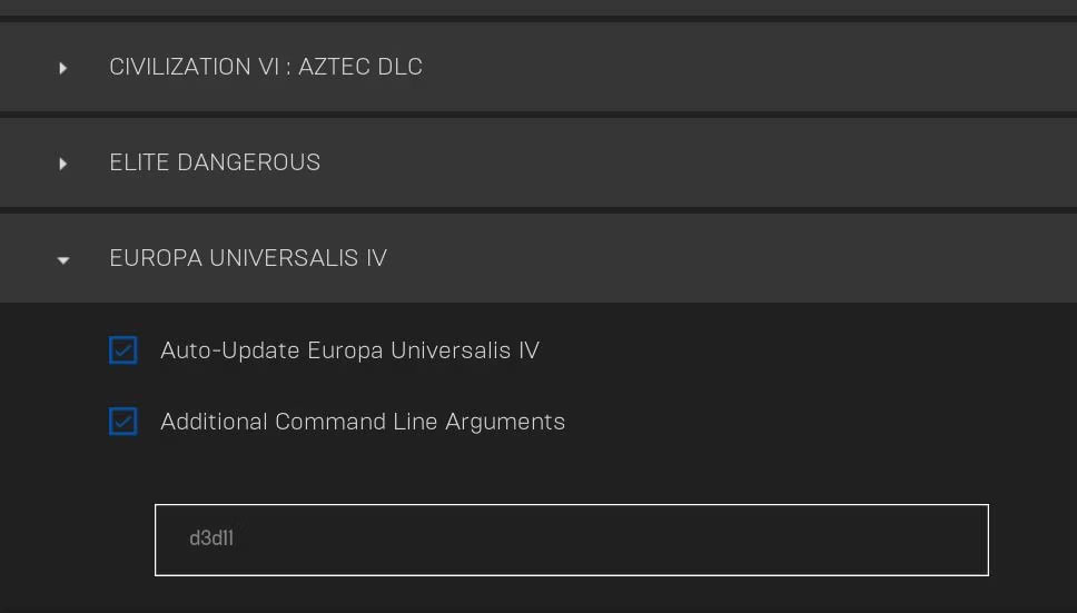 sua-loi-d3d11-compatible-gpu-10 Hộp kiểm Additional Command Line Arguments