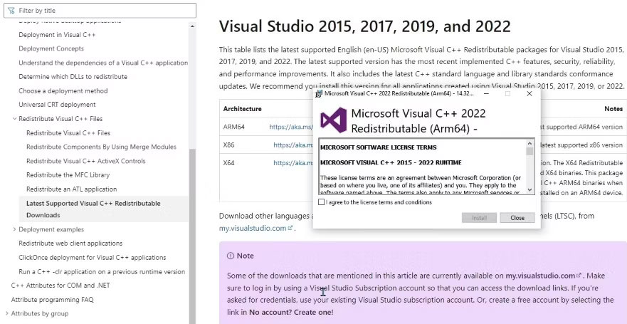 sua-loi-d3d11-compatible-gpu-7 Cửa sổ Microsoft Visual C++ 2022