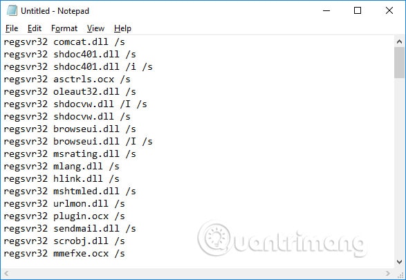Sao chép lệnh vào Notepad