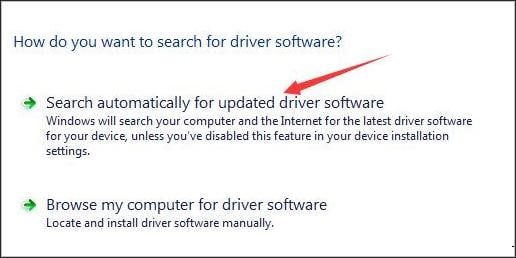 Search automatically for updated driver software