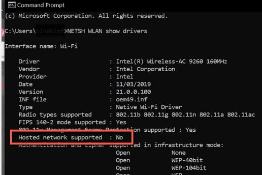 sua-loi-mobile-hotspot-khong-hoat-dong-tren-windows-10-1 Kiểm tra dòng Hosted network supported