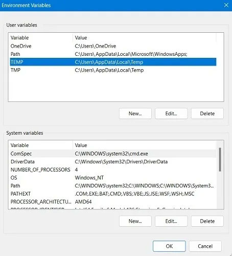 sua-loi-nsis-make-sure-your-temp-folder-is-valid-10 Đường dẫn thư mục Temp và Tmp