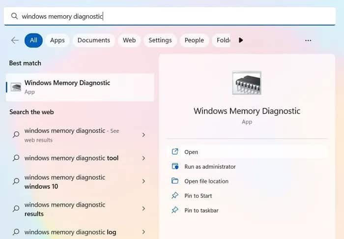 sua-loi-nsis-make-sure-your-temp-folder-is-valid-15 Tiện ích Windows Memory Diagnostic được hiển thị trong menu Search
