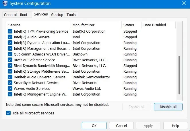 sua-loi-nsis-make-sure-your-temp-folder-is-valid-20 Cửa sổ System Configuration sau khi khởi động lại