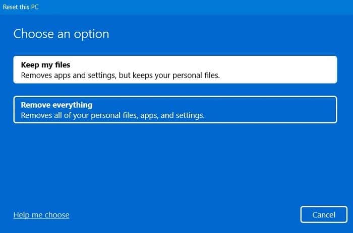 sua-loi-nsis-make-sure-your-temp-folder-is-valid-22 Tùy chọn "Keep my files" để reset PC