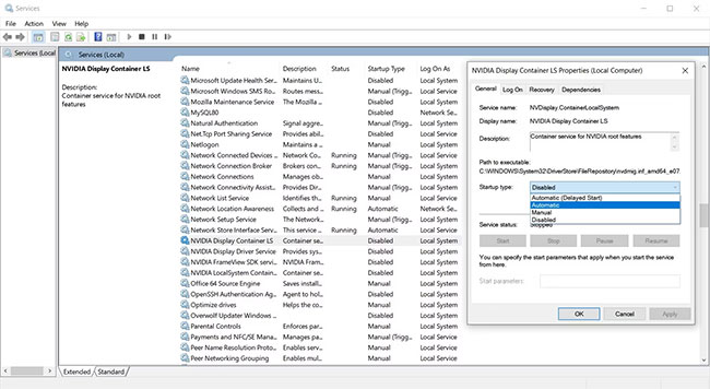 sua-loi-nvidia-display-settings-are-not-available-2 Bật tất cả các service NVIDIA