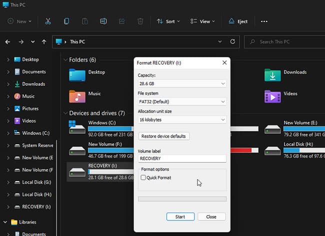sua-loi-problem-occurred-while-creating-the-recovery-drive-1 Thực hiện format hoàn toàn USB