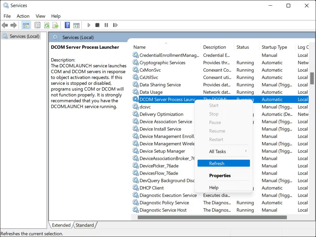 sua-loi-remote-procedure-call-failed-3 Refresh service DCOM Server Process Launcher