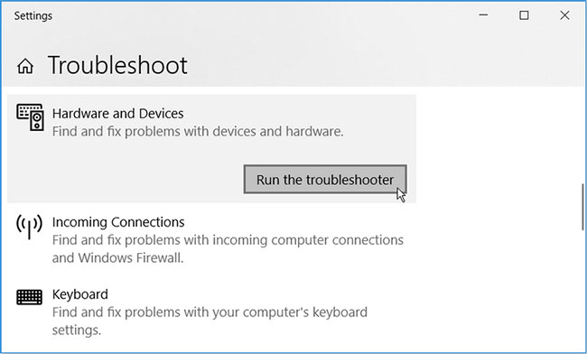 sua-loi-shell-infrastructure-host-has-stopped-working-8 Chạy trình khắc phục sự cố Hardware and Devices