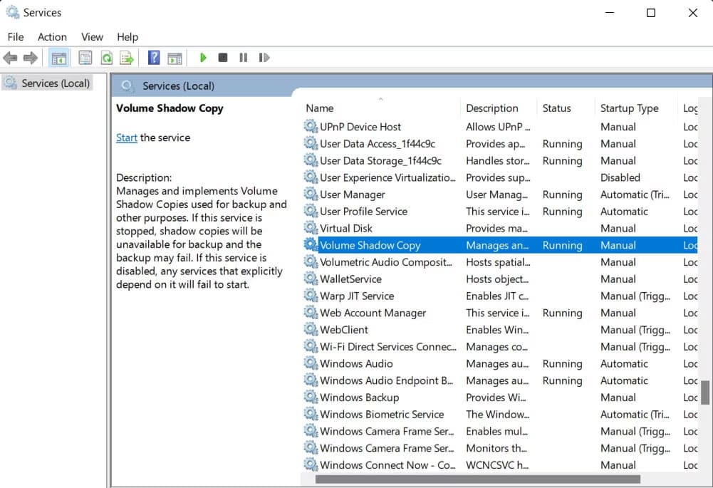 sua-loi-system-restore-0x80042306-trong-windows-2 Service Volume Shadow Copy trong Windows