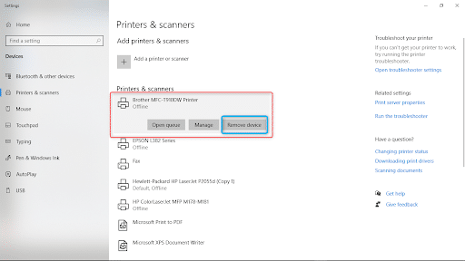 sua-loi-the-print-spooler-service-is-not-running-6 Chọn máy in muốn xóa