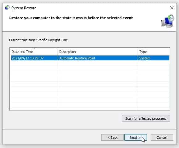 sua-loi-there-are-no-startup-items-to-display-in-the-task-manager-4 Sử dụng điểm khôi phục hệ thống