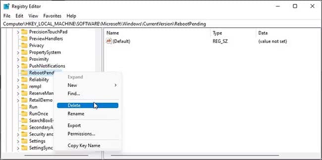 sua-loi-there-is-a-system-repair-pending-trong-windows-5 Xóa mục nhập Reboot Pending trong Windows Registry