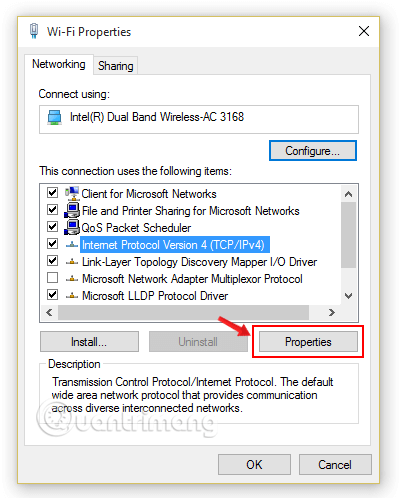 sua-loi-trinh-duyet-4 Chọn Internet Protocol Version 4 (TCP/IPv4)