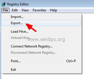 Trên cửa sổ Registry Editor