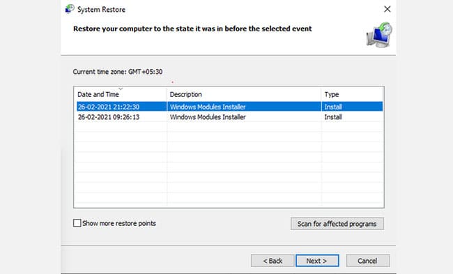 sua-loi-windows-could-not-automatically-detect-network-proxy-settings-5 Sử dụng điểm khôi phục