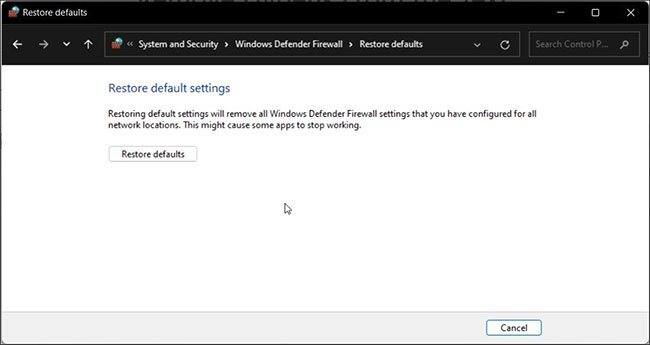 sua-loi-windows-defender-firewall-has-blocked-some-features-of-this-app-4 Khôi phục cài đặt Windows Defender Firewall về mặc định