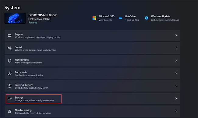 sua-loi-windows-update-0xc1900101-0x4000d-1 Nhấp vào tùy chọn Storage
