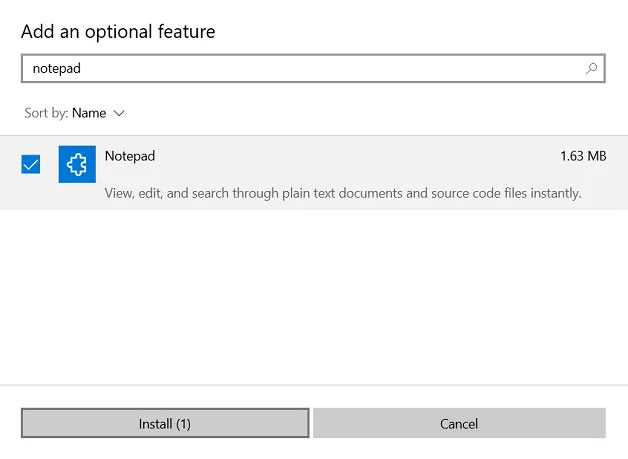 sua-loi-wordpad-notepad-bi-mat-1 Sử dụng cài đặt Optional Features