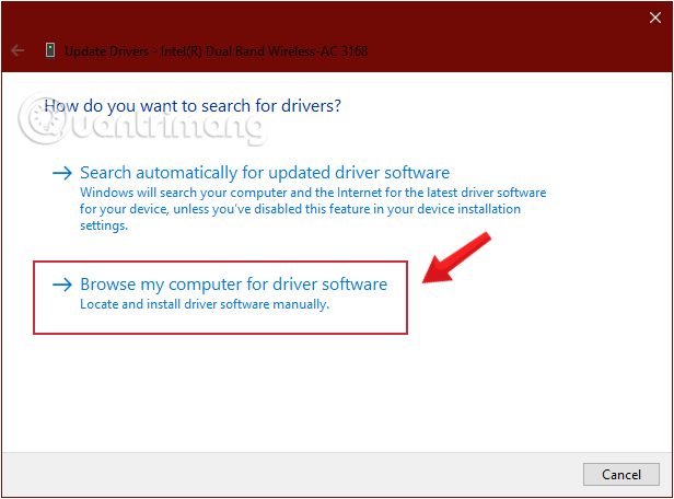 sua-wifi-khong-ket-noi-win-10-19 Khắc phục sự cố bằng tùy chọn Browse my computer for driver software