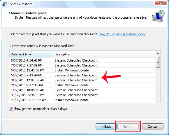 System Restore