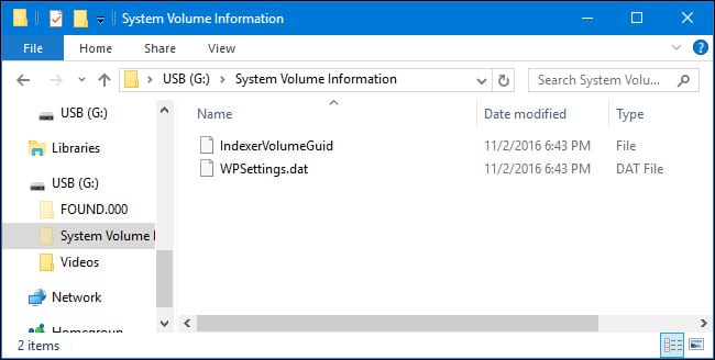 Tùy chỉnh thư mục System Volume Information