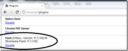 Trên cửa sổ tiếp theo tìm Flash rồi click chọn Disable