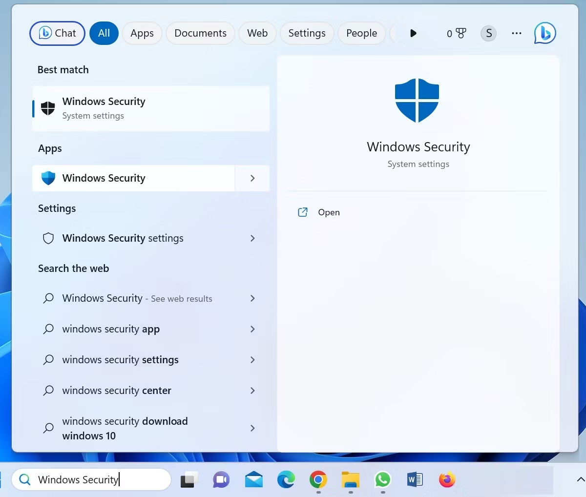 unrealcefsubprocess-1 Mở Windows Security từ Windows Search