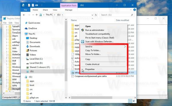 Các lệnh như New và Delete cũng sẽ biến mất trên Menu ngữ cảnh