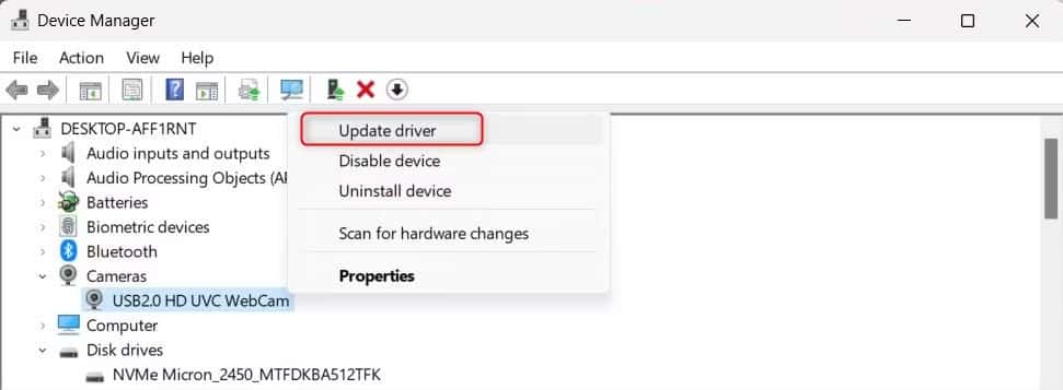 webcam-hien-thi-man-hinh-den-2 Cập nhật driver camera