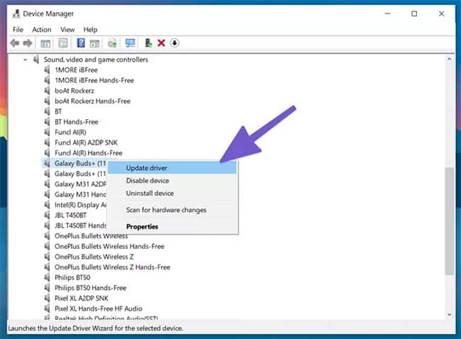 windows-10-khong-phat-hien-tai-nghe-7 Chọn Update drivers