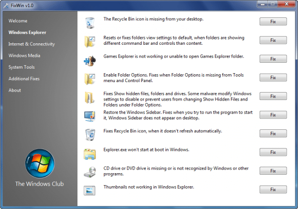 Windows Explorer: