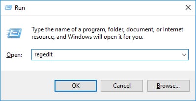 Nhập từ khóa Regedit