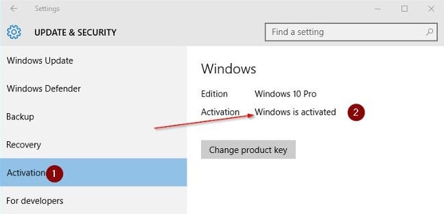 bạn sẽ nhìn thấy thông báo Windows is activated hiển thị ở bên phải mục Activation
