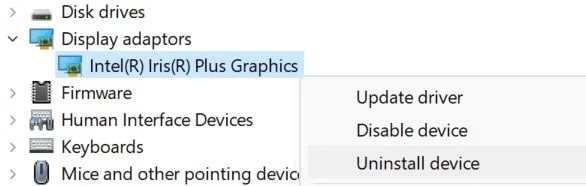 windows-khong-phat-hien-card-do-hoa-8 Gỡ cài đặt driver đồ họa trong Device Manager.
