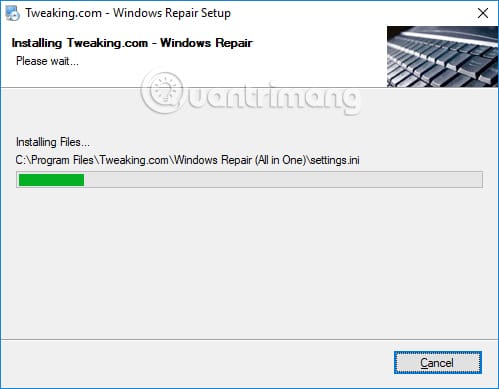Quá trình cài đặt Windows Repair