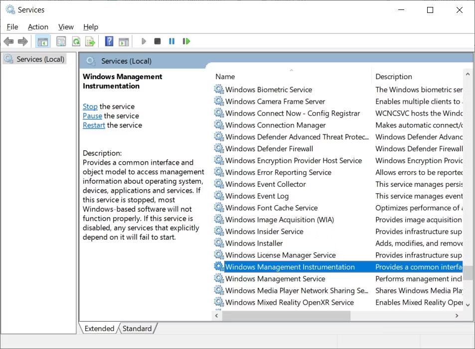 windows-security-center-khong-khoi-dong-5 Windows Management Instrumentation trong Windows Services